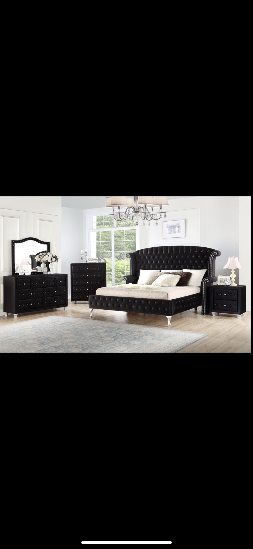Queen Bed Dresser Mirror $2300 Chess/Nightstand Avail Extra