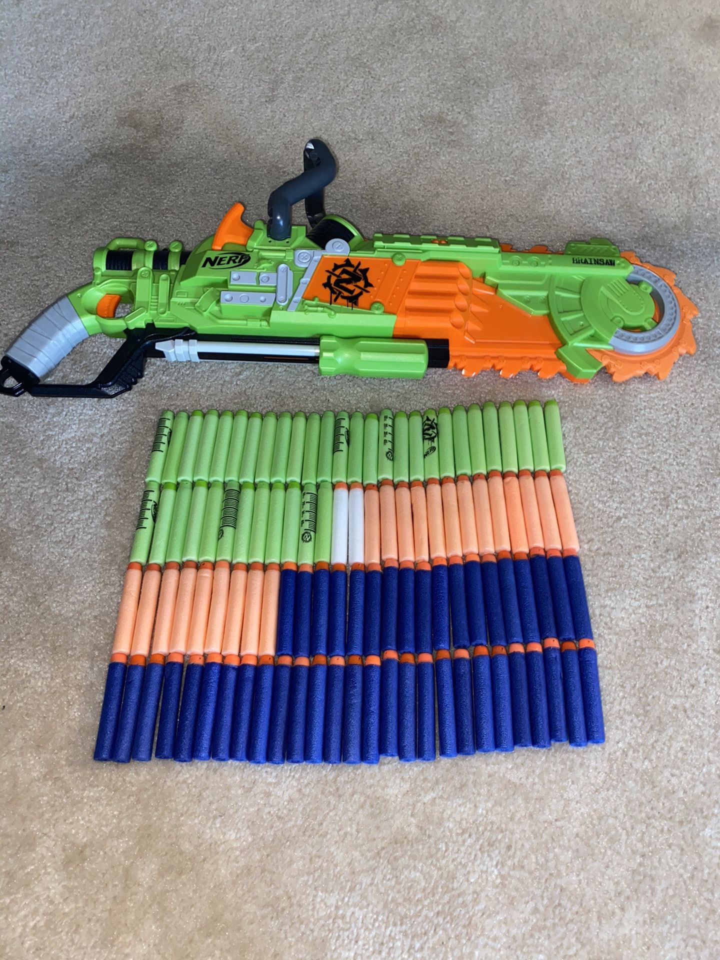 Brainsaw Nerf Gun, With 108 Bullets, $50 Value