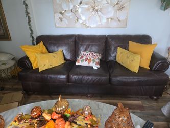 Chocolate leather couch