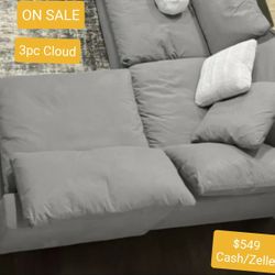 Grey Cloud Modular Sectional Couch Sofa 