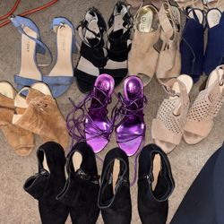 Women's Heels & Boots Bundle - 9 Pairs, Size 7