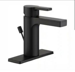 Glacier Bay Single Handle Bathroom Faucet With Optional Deckplate In Matte Black