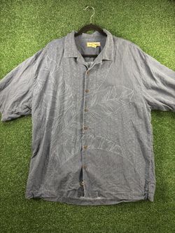 Tommy Bahama Blue Tropical Leaf Button-Up Shirt