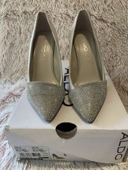 Aldo Sciortino (Silver With Rhinestones ) High Heels Size 6