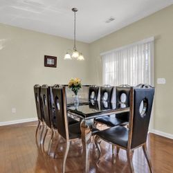 Modern 8-Chair Glass Dining Set - Excellent  Condition 