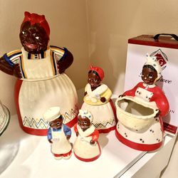 Rare Brayton Laguna Mammy Jemima Cookie Jar set