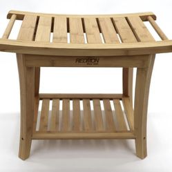 KINTNESS Outdoor Side Table - Patio Bamboo End Table for Your Adirondack Chair, Rectangular Patio Si