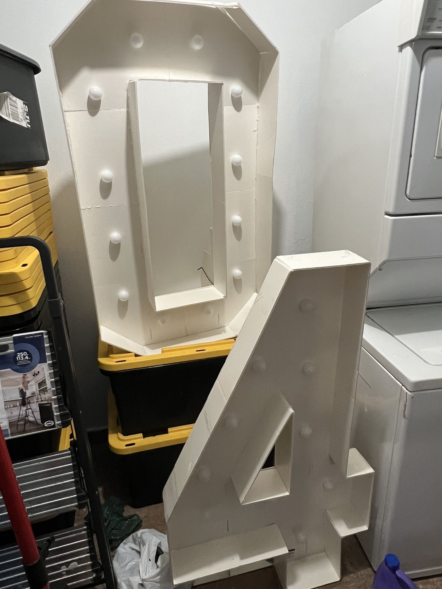 Numbers 4 And 0 With lights