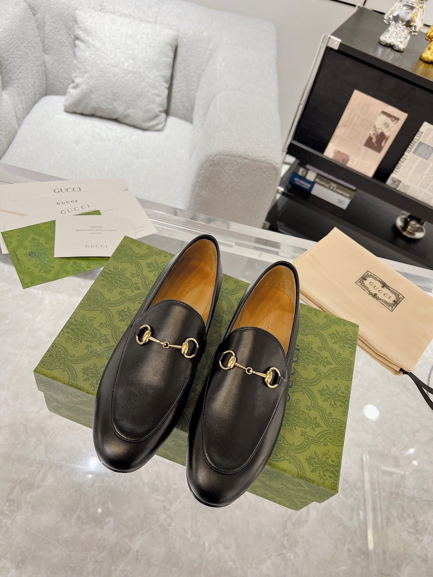 Gucci GG Men’s Leather Shoes With Box New 