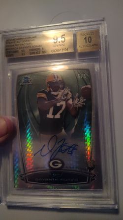 Green bay packers 2014 Bowman chrome devonte Adams RC 5/5. Bgs 9.5 only five in the world. Great investment.