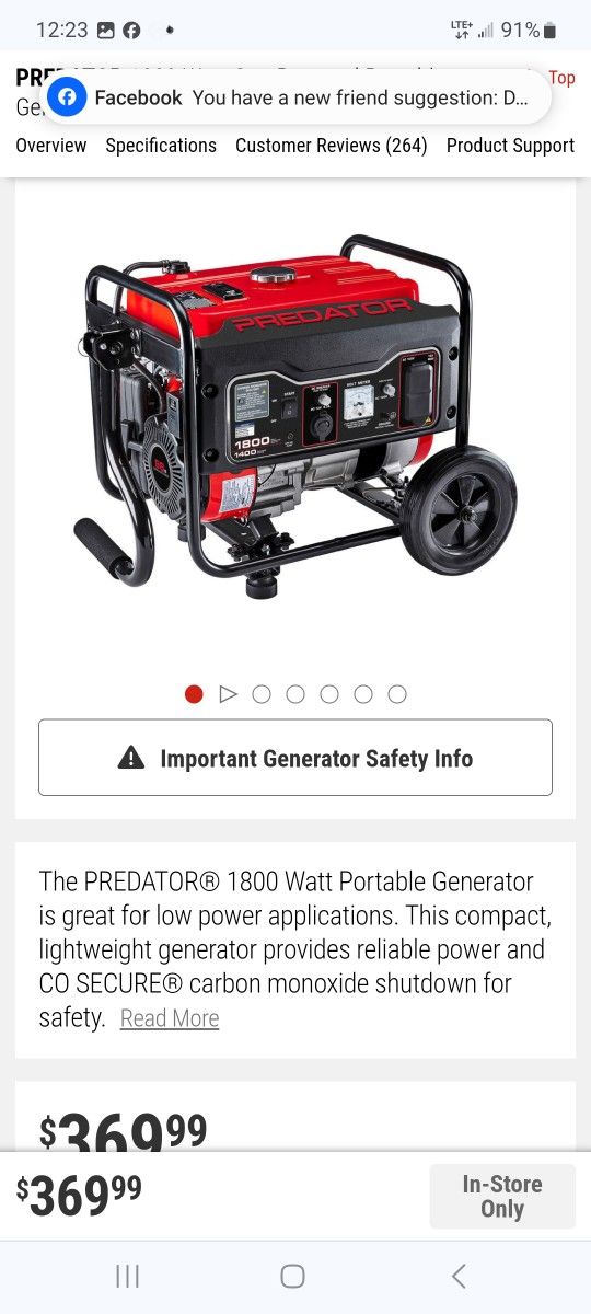 Predator Generator 1800wat