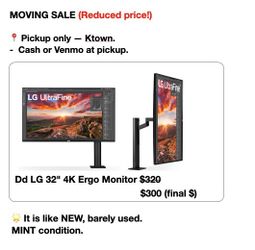 LG UltraFine 32" 4K Ergo Monitor