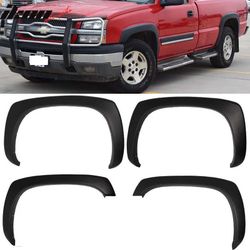 Fits 99-06 Chevy Silverado/GMC Sierra OE Style 4PCS Fender Flares Wheel Covers Trim PP