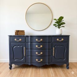 French Provincial Vintage Blue Buffet/Dresser