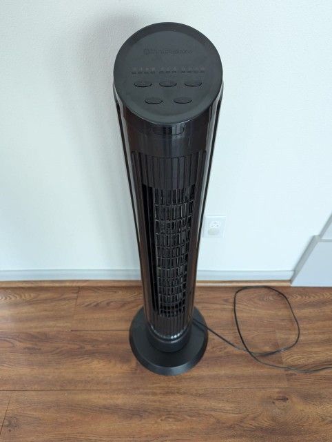 OmniBreeze Tower Fan with Remote 4 Speeds 3 Breeze Modes, Widespread Oscillation