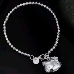 925 Stamped Hello Kitty Locket Bracelet.  Matching Necklace AVAILABLE Sold Separately SHIPPING AVAILABLE 