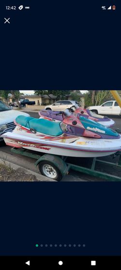 2 Yamaha Wave Venture 1100cc Jet Skis Sea Doos And Double Trailer 