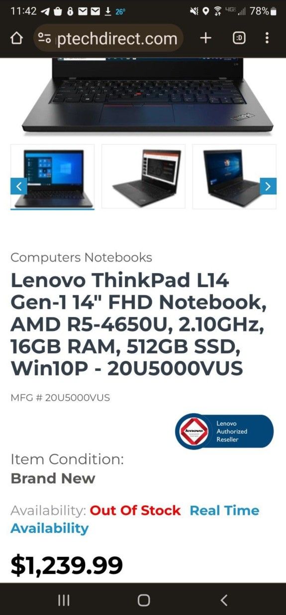 Lenovo Thinkpad 512gb