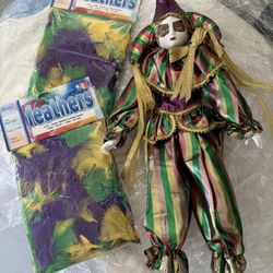 Mardi Gras New Orleans Porcelain Doll Decor Party 