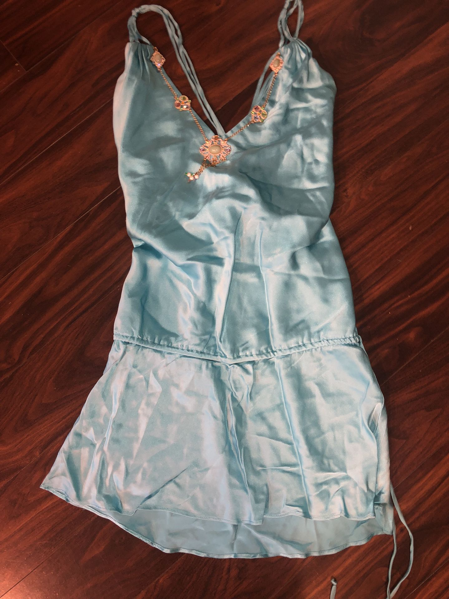 Single 100% Silk Top Tunic Jeweled. Size S