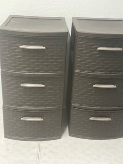 Lot of 2 Sterilite 3 Drawer Weave Tower Drawers location below  31705 Wesley Chapel blvd Fl 33543 Storage Mart     I