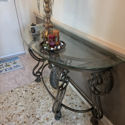 Glass entry and center table