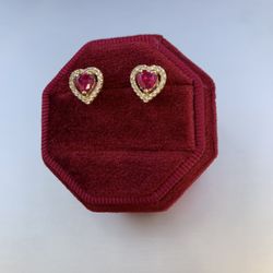 14k Gold Heart Earrings