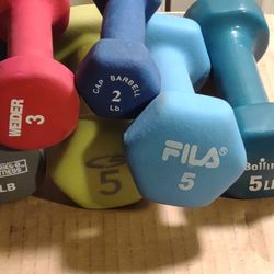 Cap  Bollinger Weider And Others Assorted Set Of Six Dumbbell Weights