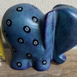 Boho Elephant Figure Decor blues and purples VERY HEAVY just $5 