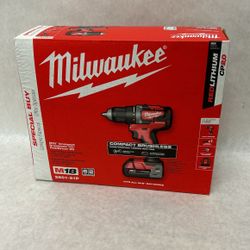 Milwaukee M1 half-inch drill driver kit, new in box one battery one charger, one tool one soft case carry bag