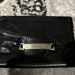 Vintage Fendi Black Leather Wallet Made In Italy
