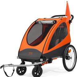Bike Trailer for Toddlers, Kids, 2 Seat, Supports up to 100/110 lbs, New in box