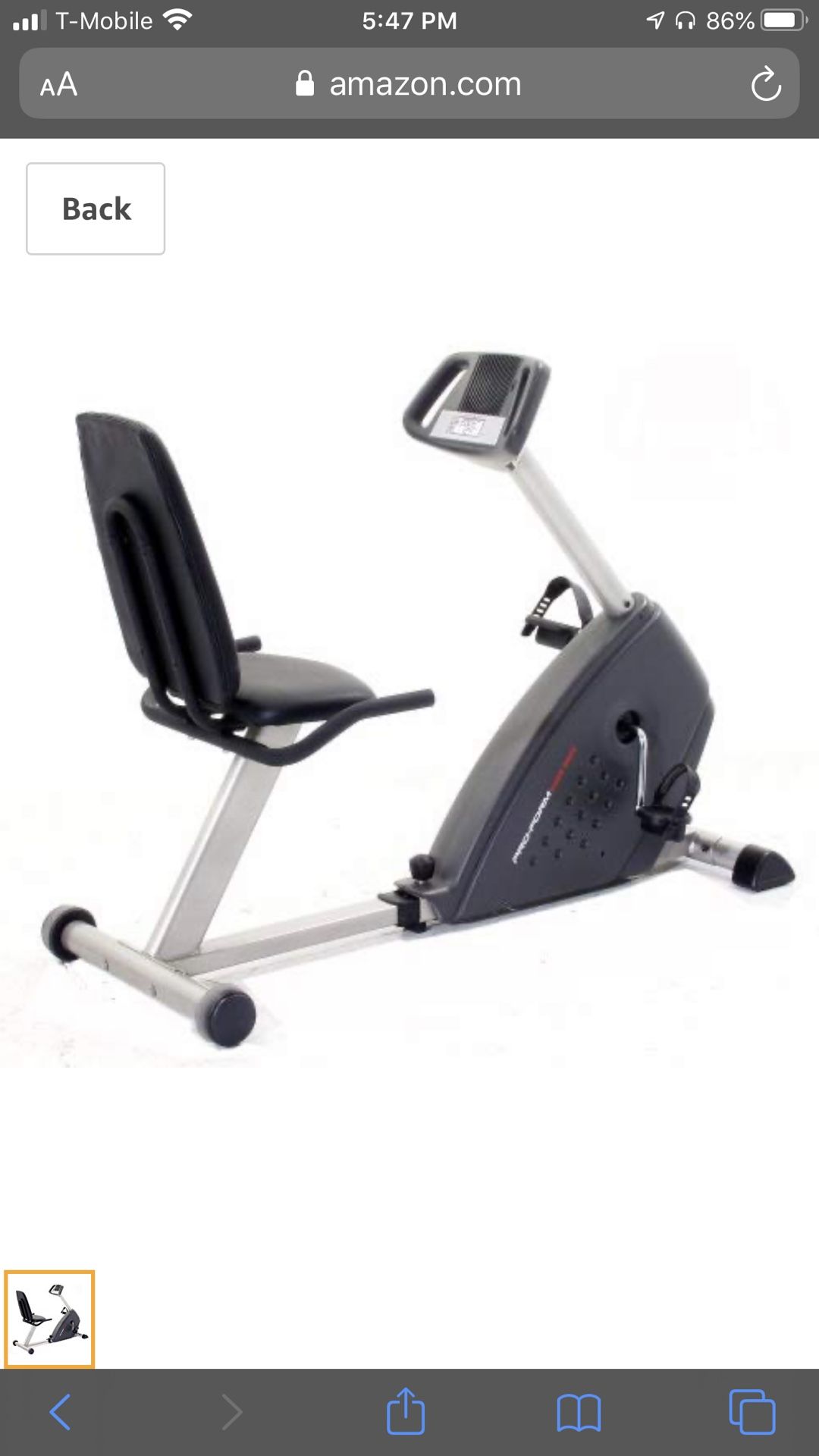 ProForm GR 80 Recumbent Exercise Bike