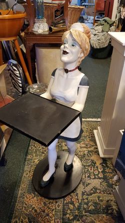 Waitress with tray pedestal