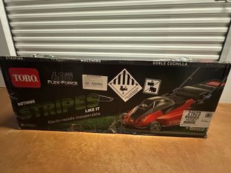 New in Box Toro 60V Flex-Force Stripe 21-inch Self-Propelled Lawn Mower (Model 21623)