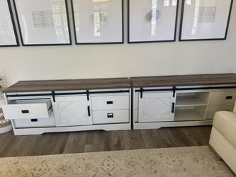 Farmhouse Credenza / Buffet Cabinet With Sliding Barn Door - 66”