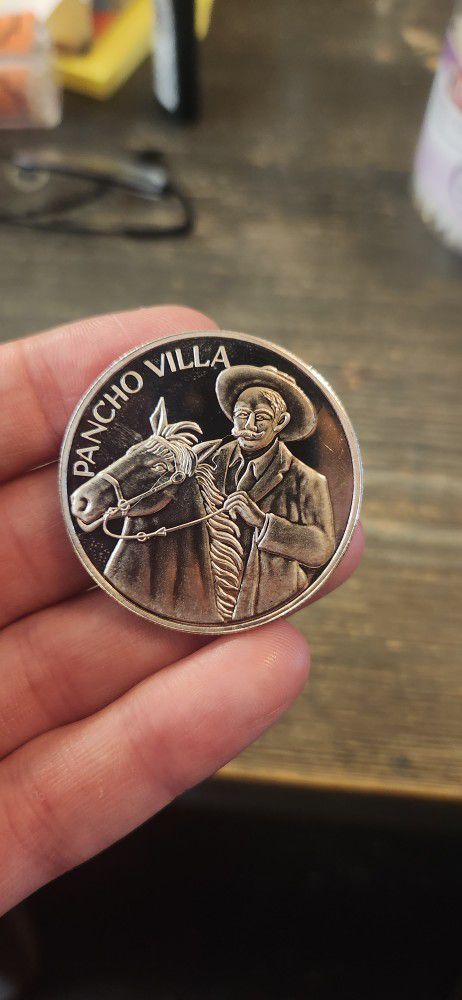 Rare Vintage 1 Oz Pancho Villa Silver Round