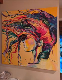 Large Original Canvas Painting Woman Portrait