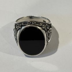 Silver Ring 925 Silver Onyx Stone 