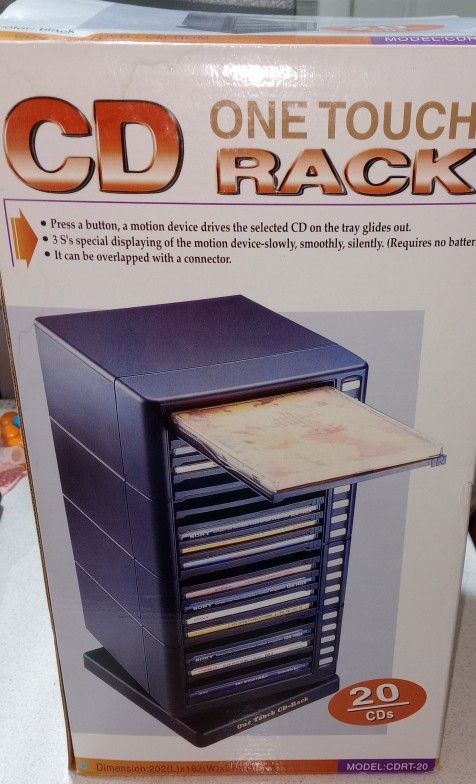 One Touch Cd Storage Rack Holds 20 Cds