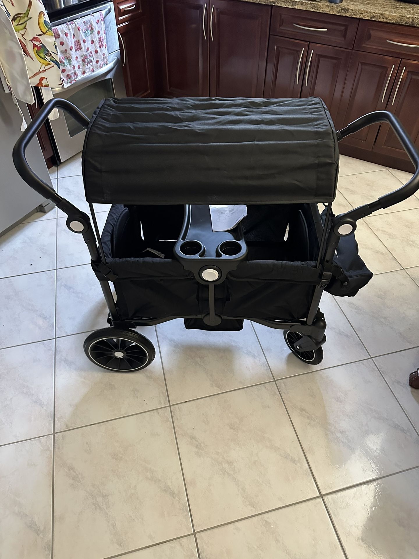 NEW Kinder King Folding Wagon Stroller for 2 Kids, All-Terrain Baby Stroller Wagon Outdoor