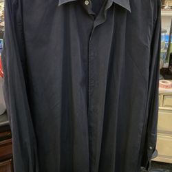 Men's XL Express Modern fit, black, long sleeve,  Button Front dress shirt with comfort stretch