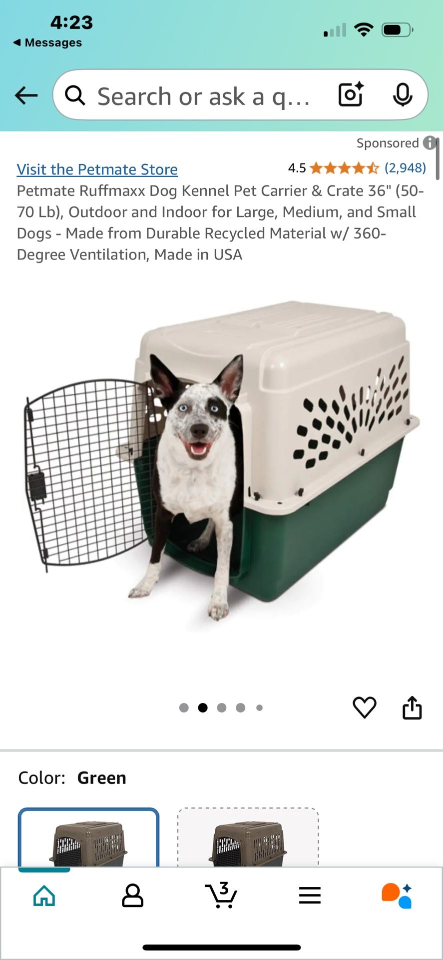 Medium Size Dog Kennel - Perfect For Travel Or As Dog Bed Usable