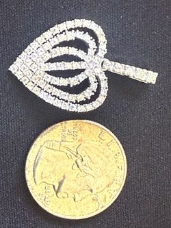 14k White Gold Heart Pendant.