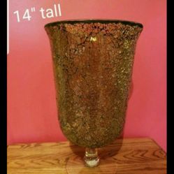 Beautiful Crackle Glass Candle Holder 