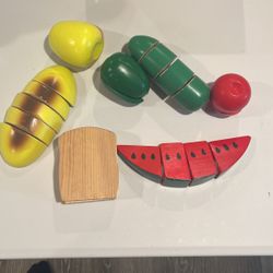 Wooden Chopping Play Food 