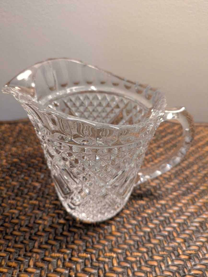Large Clear Crystal Creamer 5.5" Tall