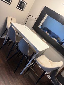 Ilea bar table and six chairs