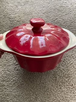 Good Cook Red Stoneware Casserole Dish with Lid