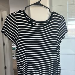 SO Black and White Striped Women's Top